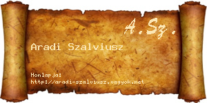 Aradi Szalviusz névjegykártya